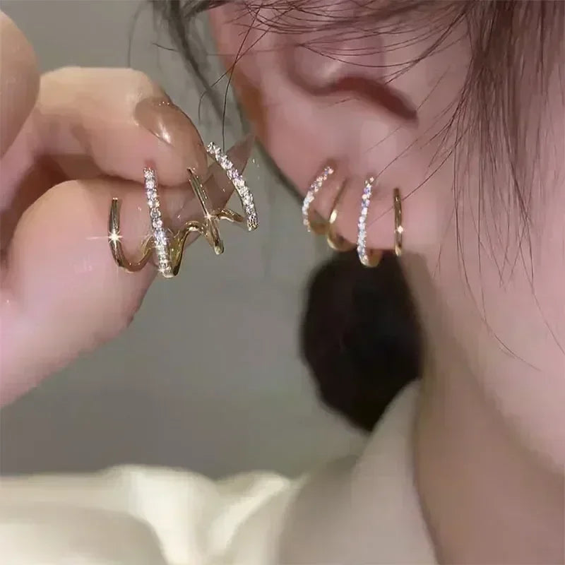 New Geometric Rhombus Luxury Opal Earrings – Modern Sparkle for Every Moment