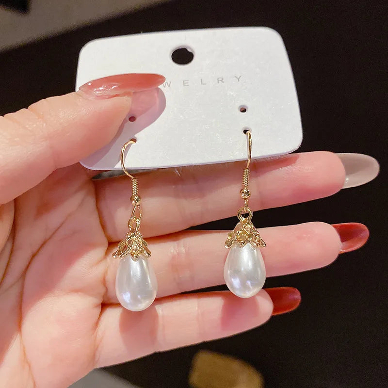 Trendy  Long Blue Crystal GeometryDangle Drop Earrings