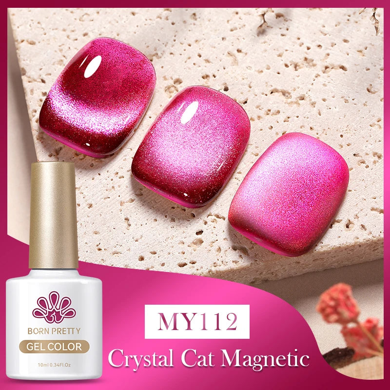 BORN PRETTY 10ml White Cat Magnetic Gel Nail Polish Ultra Shine White-light Varnis Semi Permanent Soak Off UV LED Gel for Nails