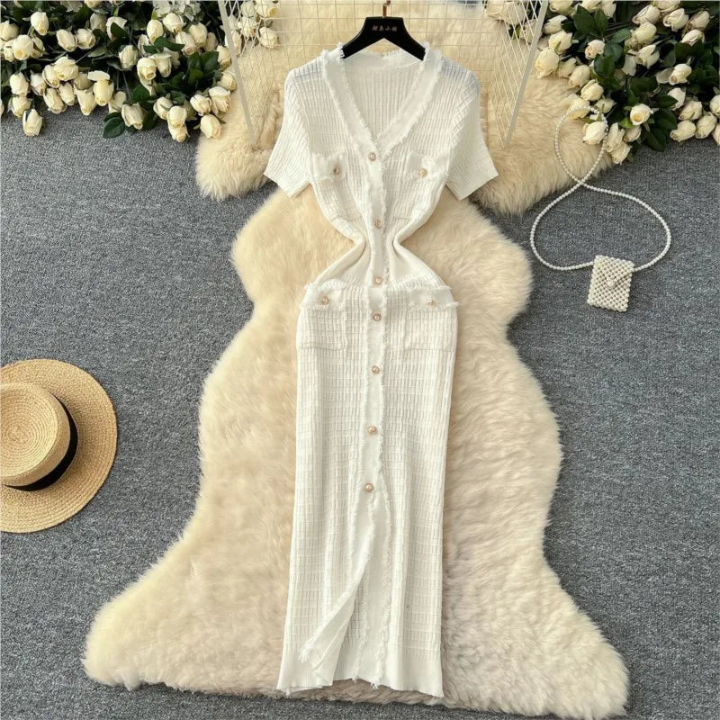 Elegant Knitted Long Sweater Dress