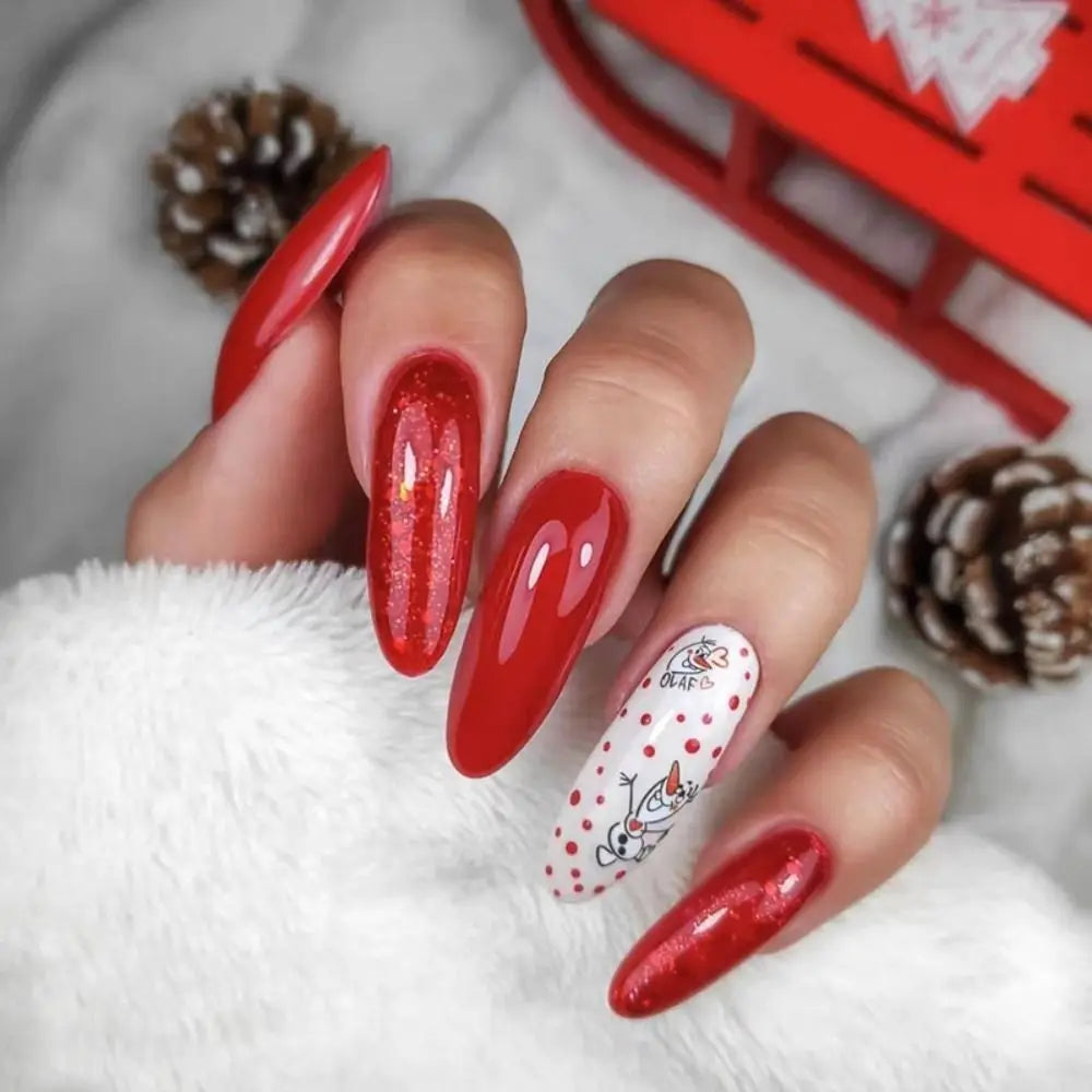 24Pcs Christmas Collection Almond False Nails