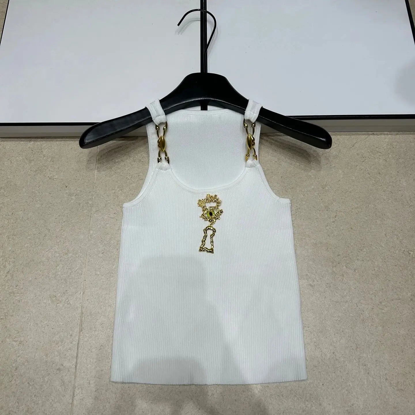 Metal Button Knitted Vest Camisole