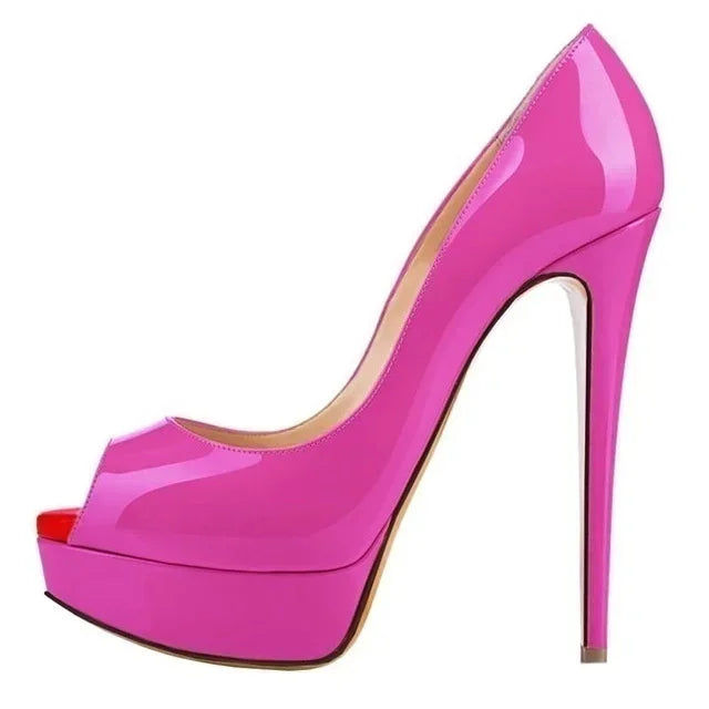 Ultra-High Platform Peep Toe Pumps