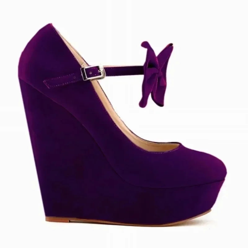 2026 Autumn Casual Fashion Sexy Flock Platform Pumps