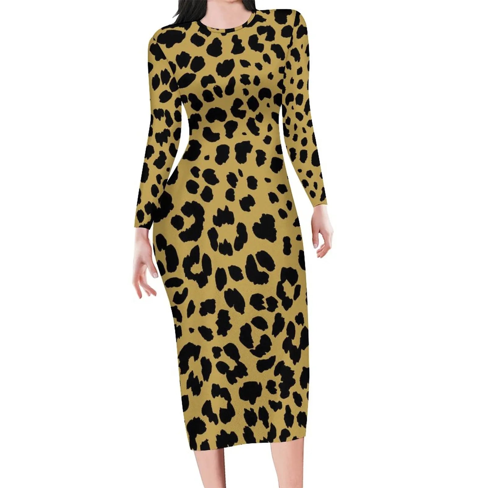 Autumn Leopard Print  Long SleeveDresses