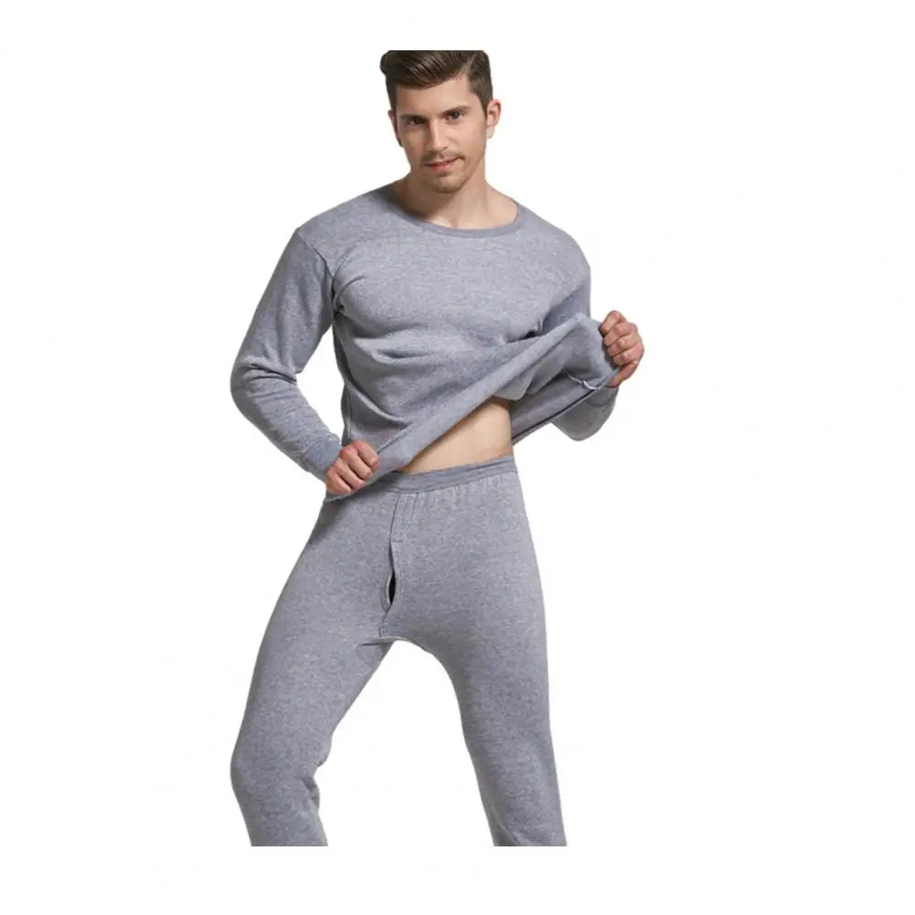 2 Pcs/Set Winter Pajamas Men Thermal Underwear Set