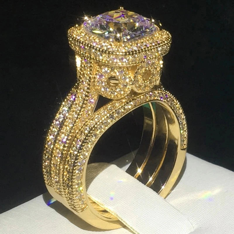 Gentle Luxury 3Pc/Set Rings with Shiny Cubic Zirconia