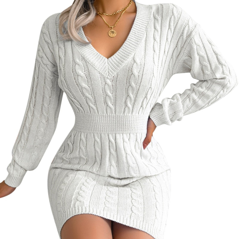 Fashion Twist Knit Sweater Dress