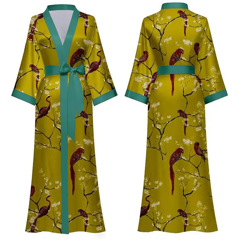 New Spring Summer  Long Robe Kimono Bathrobe