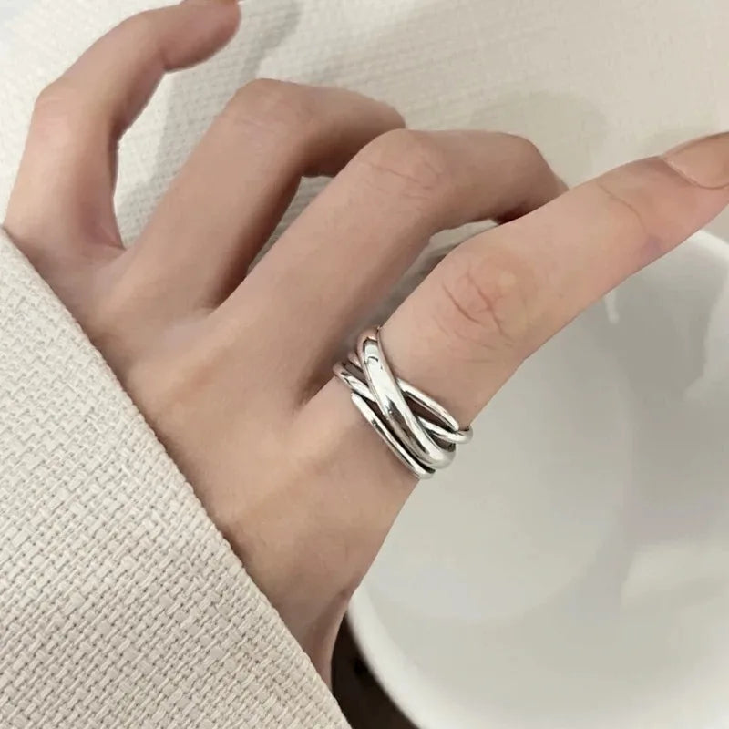 925 Sterling Silver Twisted Open Ring