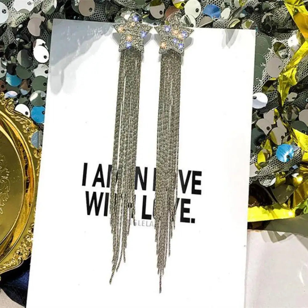 Black Rhinestone “Love” Earrings – Light Luxury Studs for Effortless Elegance