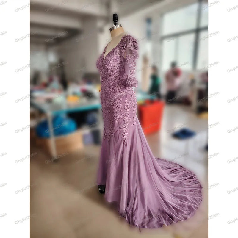 Elegant V-Neck Lace Mother Of The Bride Dresses