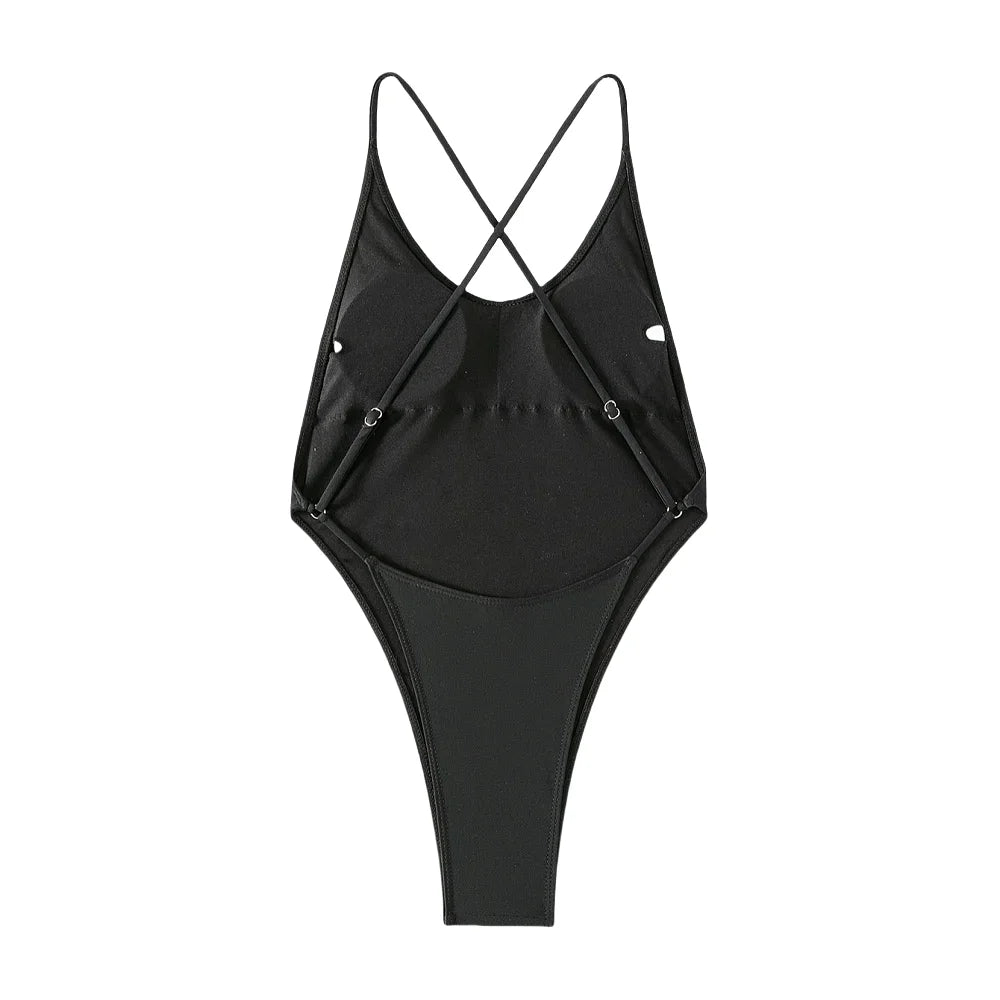 Sexy Brazilian Bikini One-Piece Swimsuit with Cross Back Design