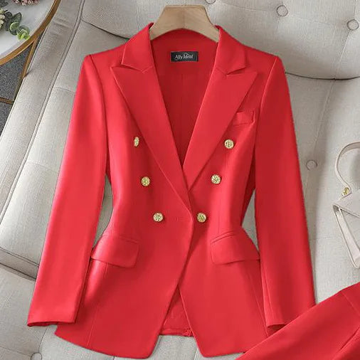 2026 Slim Office Blazer & Straight Trousers Set