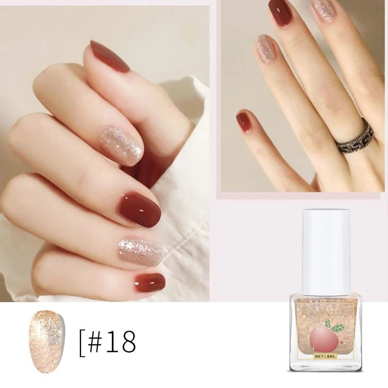 Water-Based Peel-Off Shiny Top Coat – No UV Lamp, Long-Lasting, Gentle Natural Nail Care