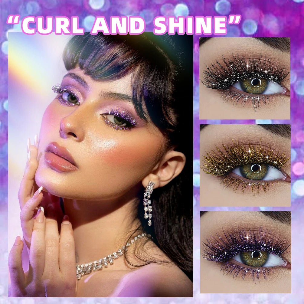 Glitter Mascara – 3 Dazzling Colors for Curled, Shiny, Long‑Lasting Lashes