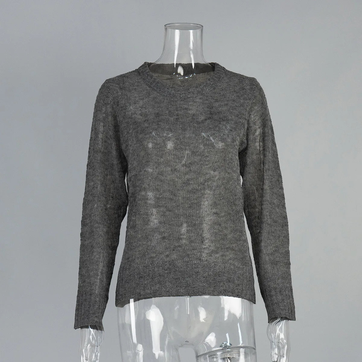 Round Neck Knit Pullover Sweater Top