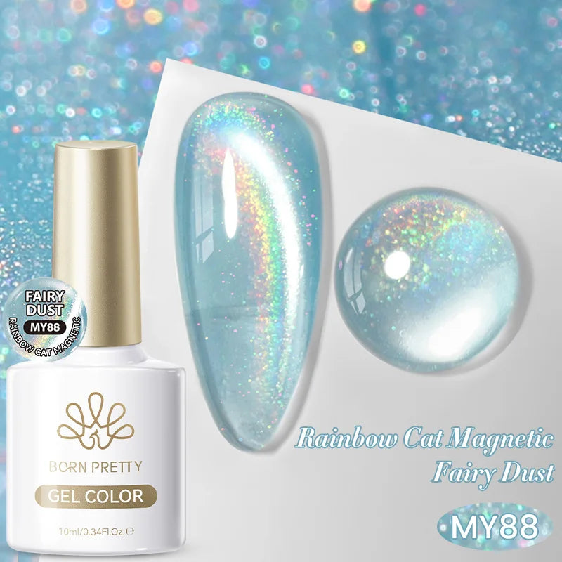 BORN PRETTY 10ml White Cat Magnetic Gel Nail Polish Ultra Shine White-light Varnis Semi Permanent Soak Off UV LED Gel for Nails