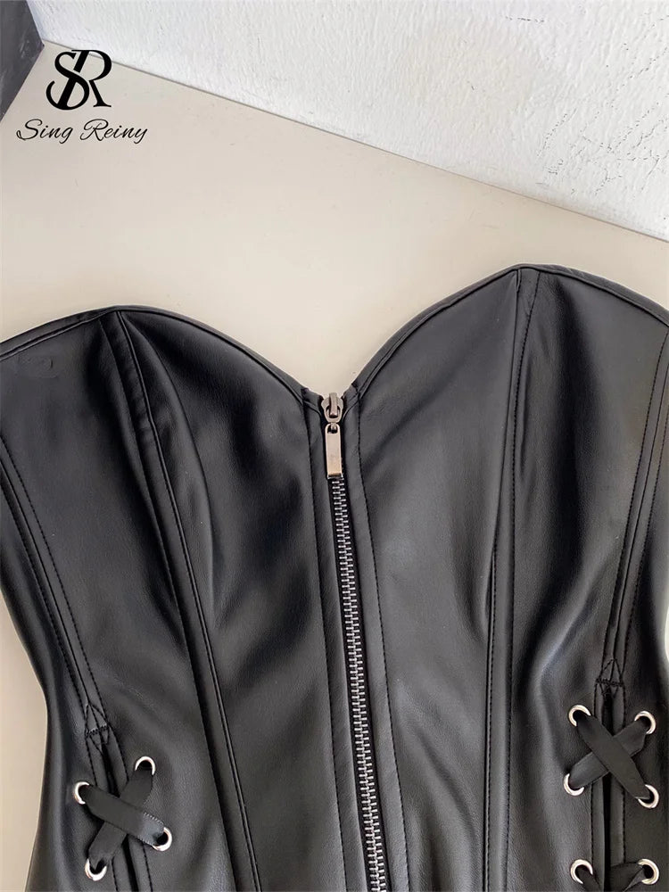 PU Leather Corset Top