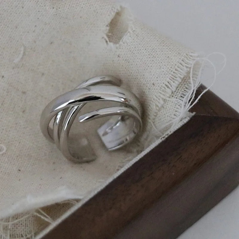 925 Sterling Silver Twisted Open Ring
