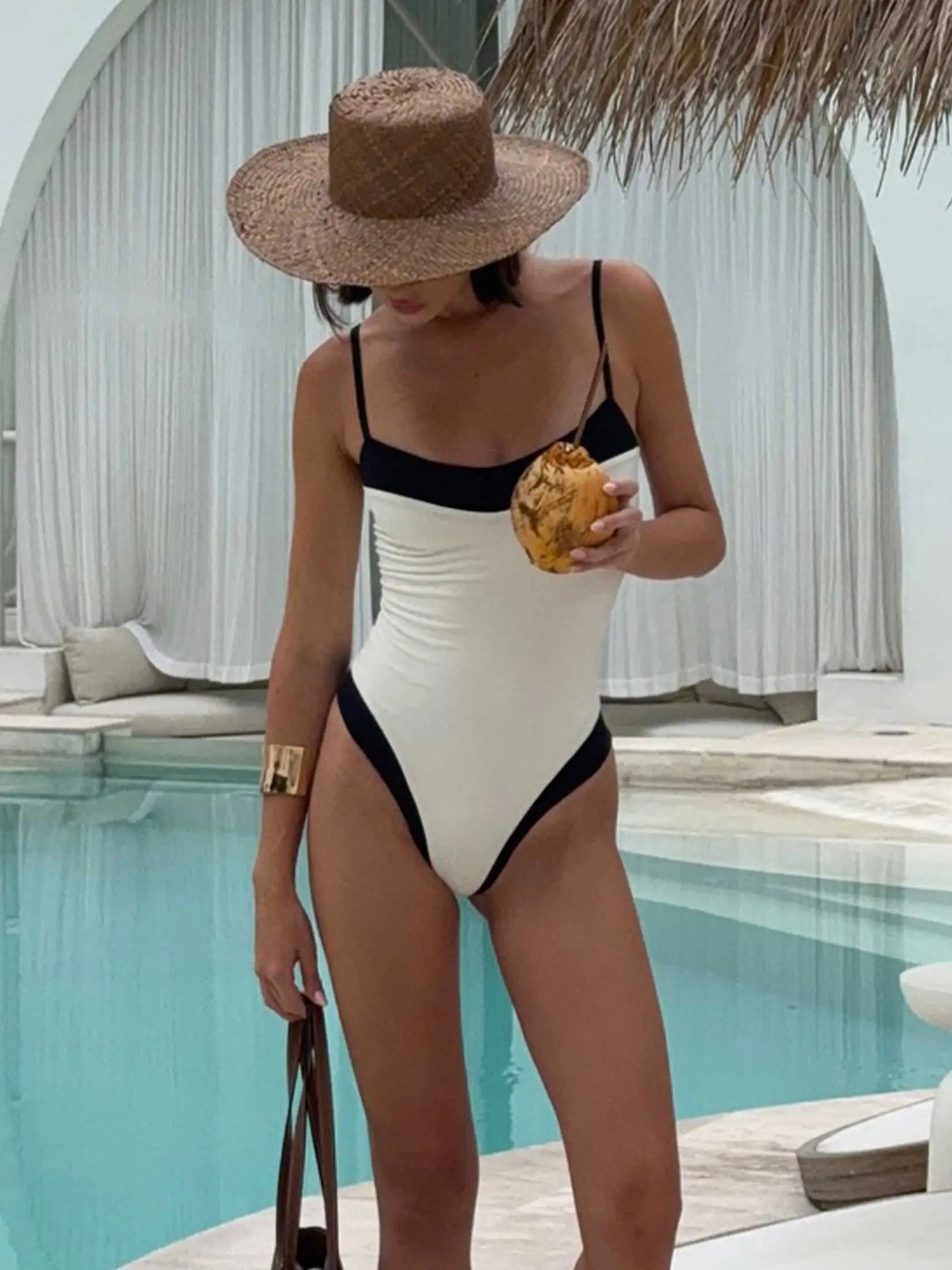 One Piece   String Halter Bathing Suit