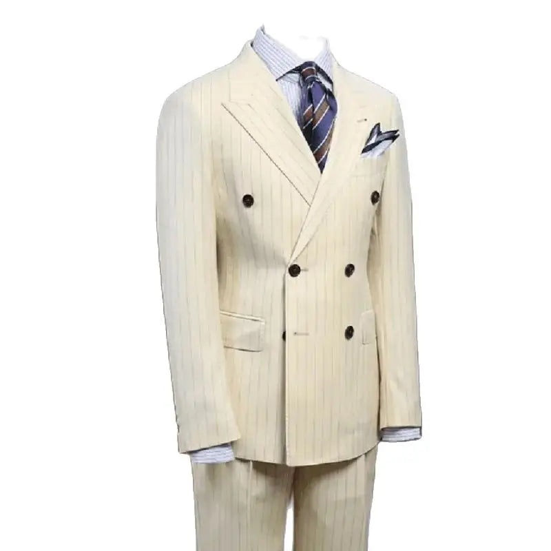 Men's suit (Top + trousers) Fashion Business Casual Slim-fit