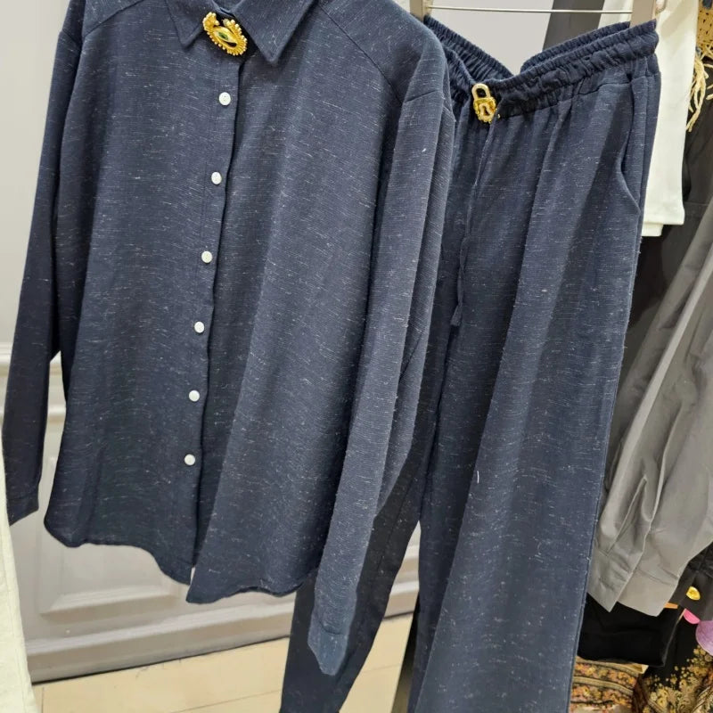 Women Cotton Linen 2 Piece Set