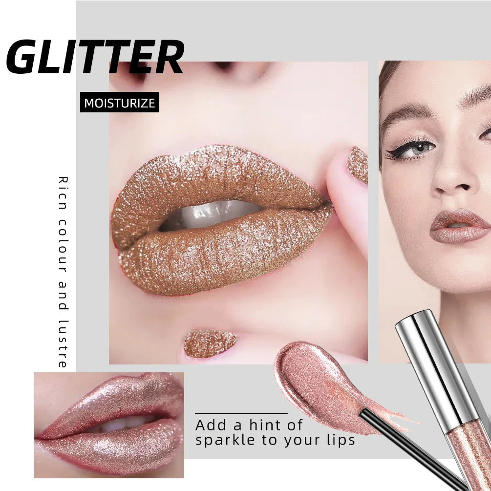 Diamond Liquid Lipstick Lip Tint 6 Colors Moisturizing Long-Lasting
