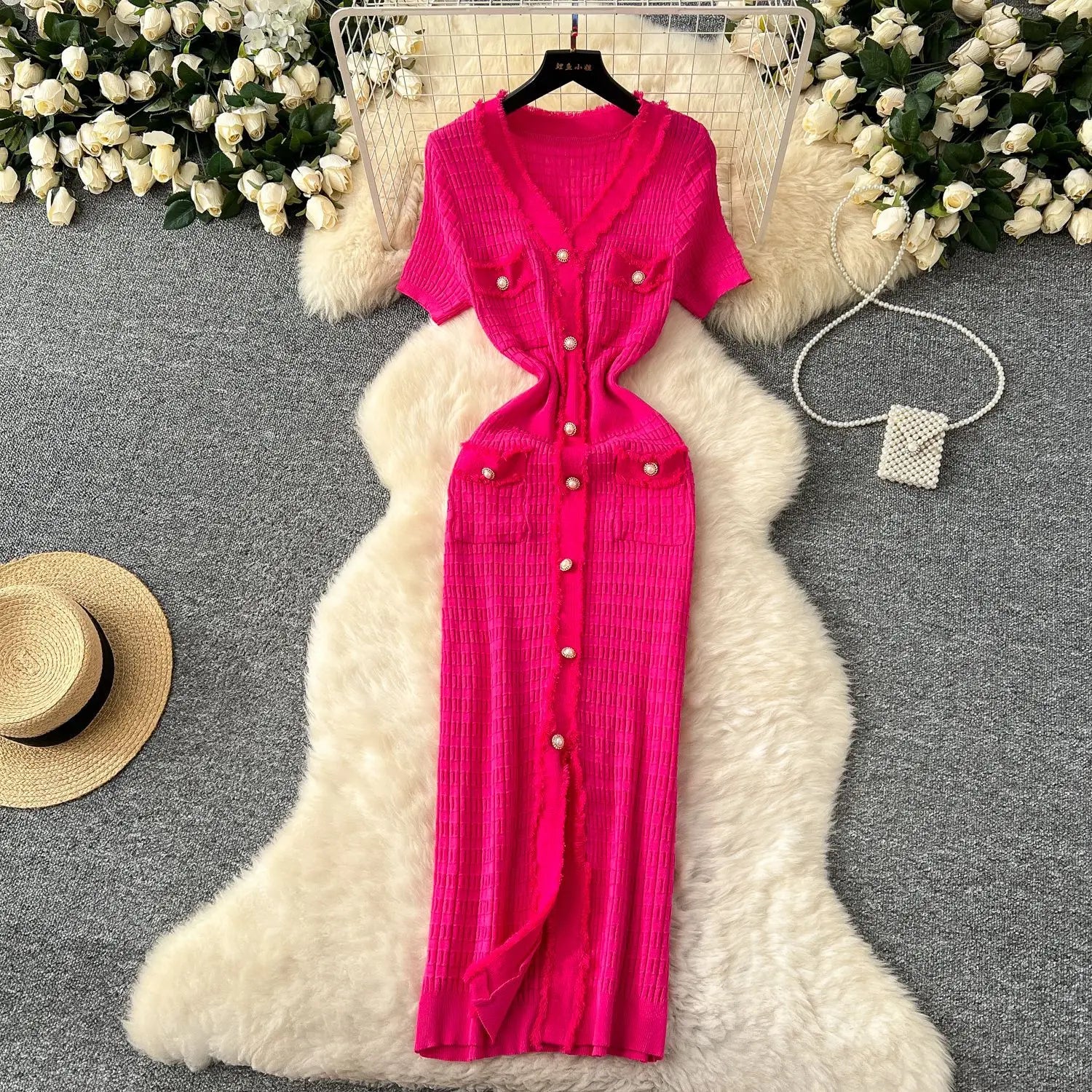 Elegant Knitted Long Sweater Dress