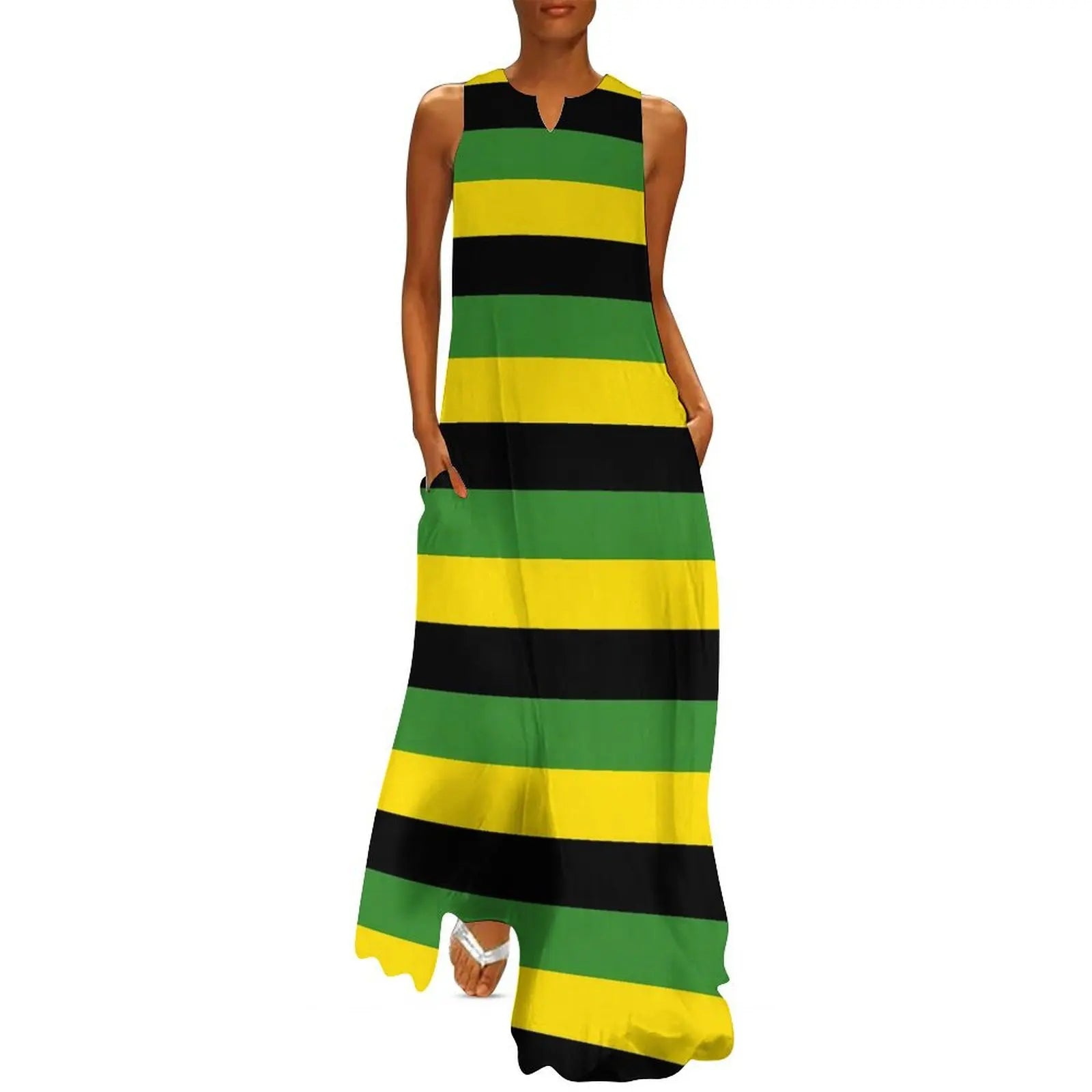 Jamaica Flag Colors Maxi Dress