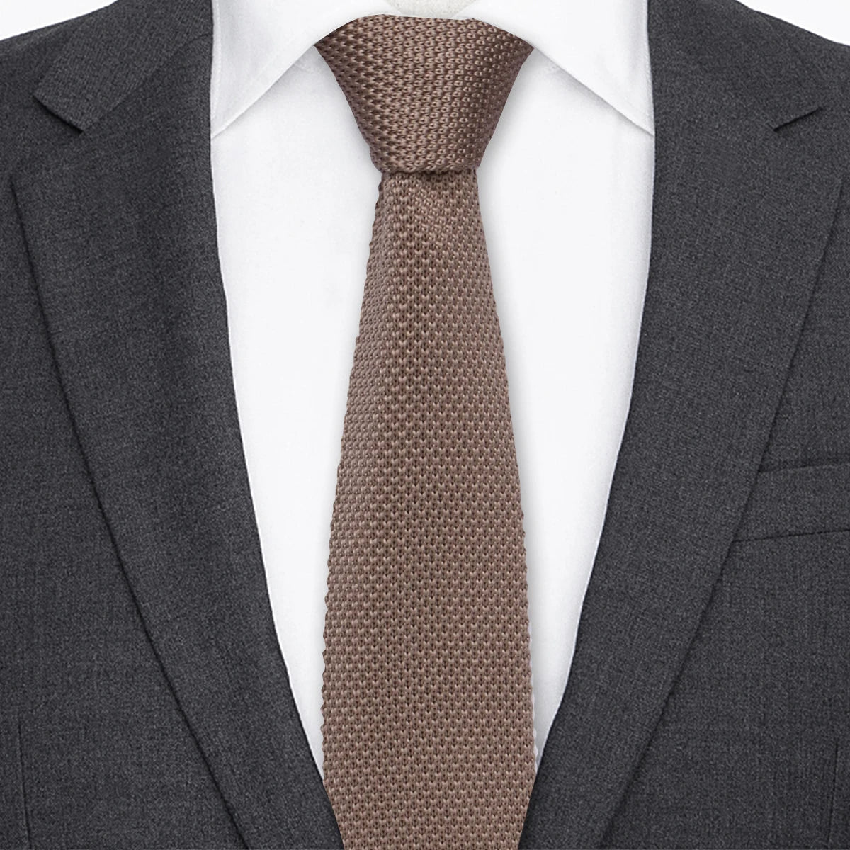 5.5cm Solid Color Fashion Water Neckties Plain Knitted Ties