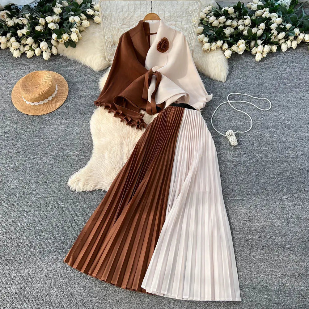 Elegant Pleated Two‑Piece Set