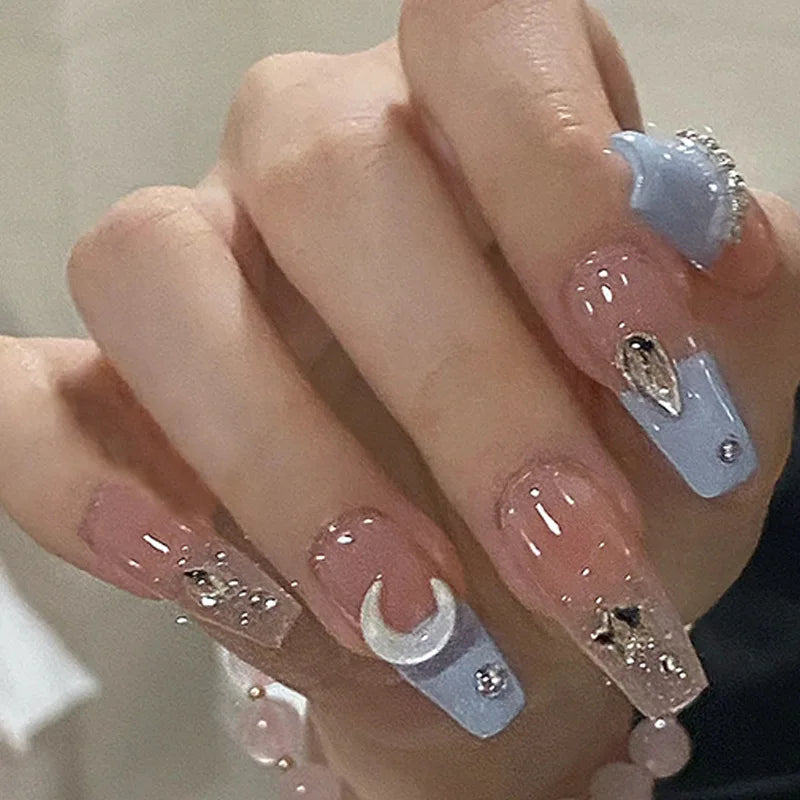 24Pcs Pink Ballet Fake Nails