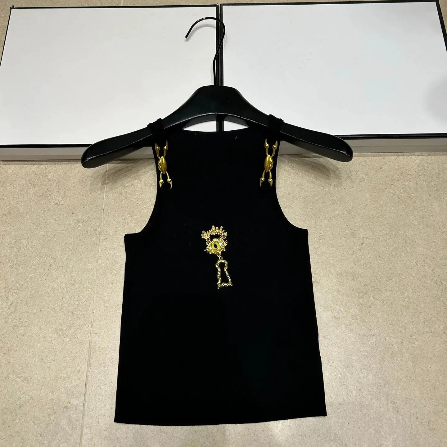 Metal Button Knitted Vest Camisole