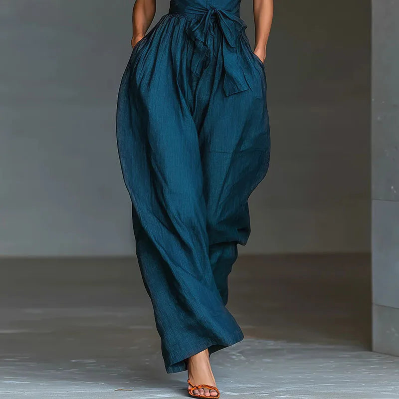 Chic Cross-Halter Backless Wide-Leg Jumpsuit