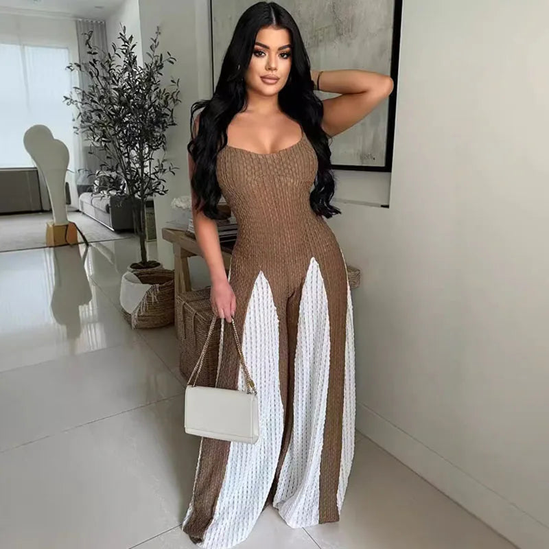 Sexy Spaghetti Strap Loose Wide Leg Jumpsuit