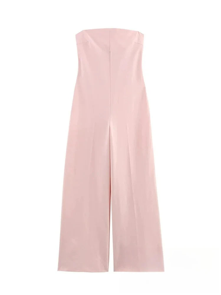 Vintage Pink Straight-Leg Jumpsuit