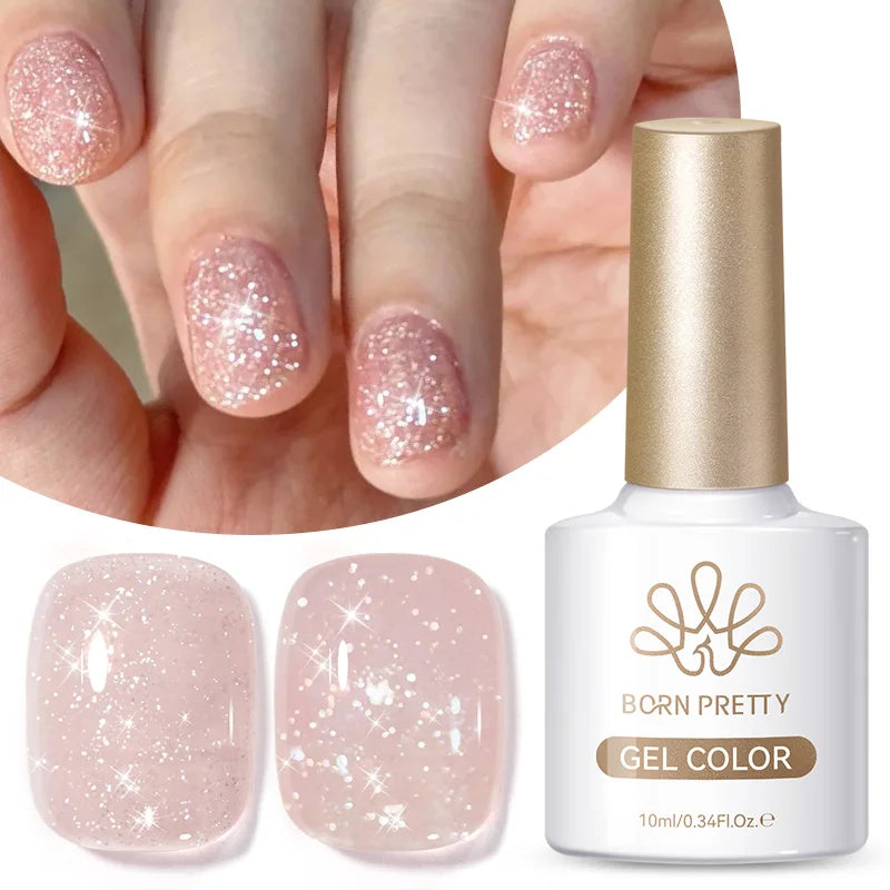Galactic Pink Gel Polish Reflective Glitter 10ml Sparking Glitter Ultra Shine Soak Off UV/LED Nail Art Manicure