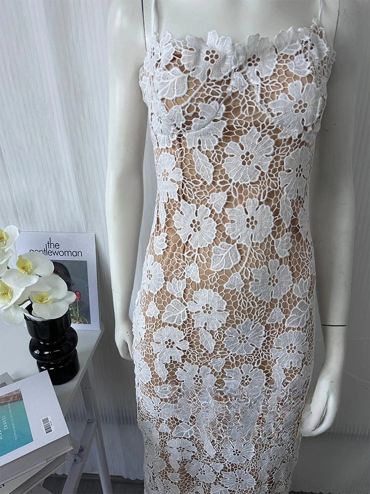 Vintage Lace Long Party Dress