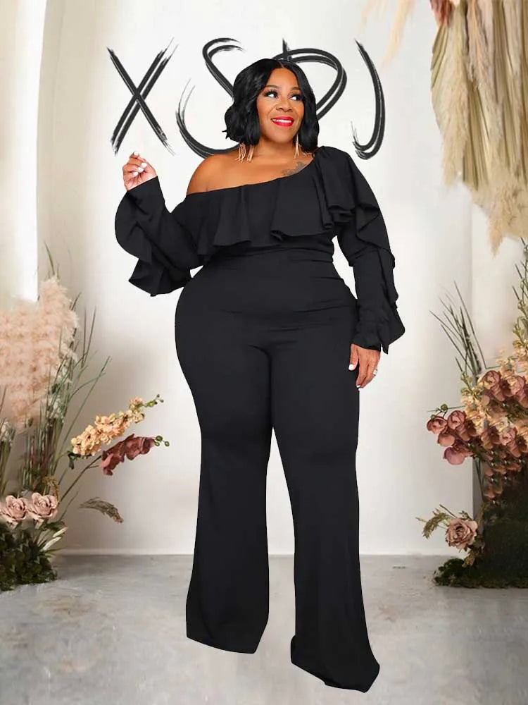 Autumn Slash Neck t Casual Long Sleeve Jumpsuit
