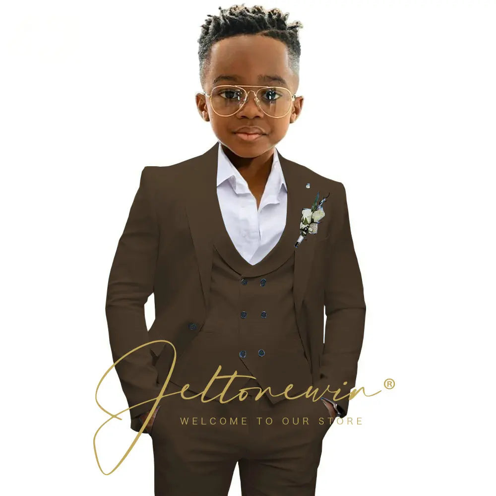 Casual Boys Suit Jacket Pants Vest 3 Piece Set