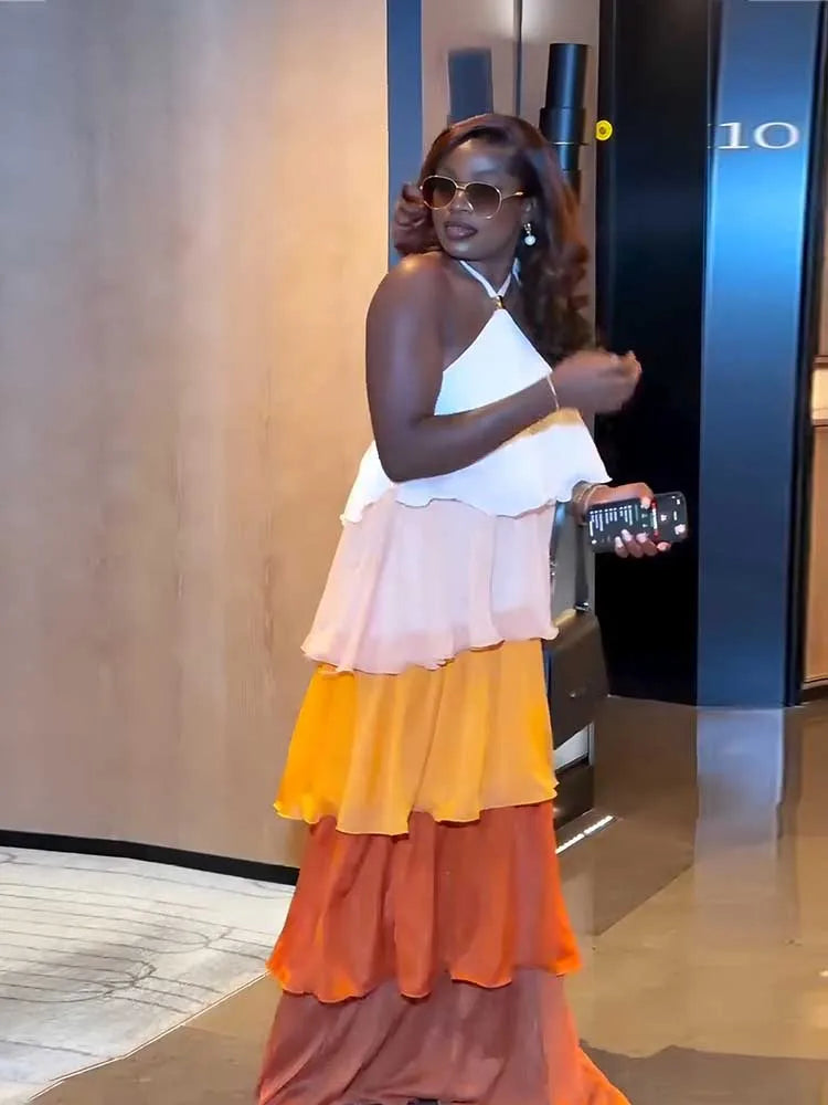 Summer Tiered Halter Beach Dress