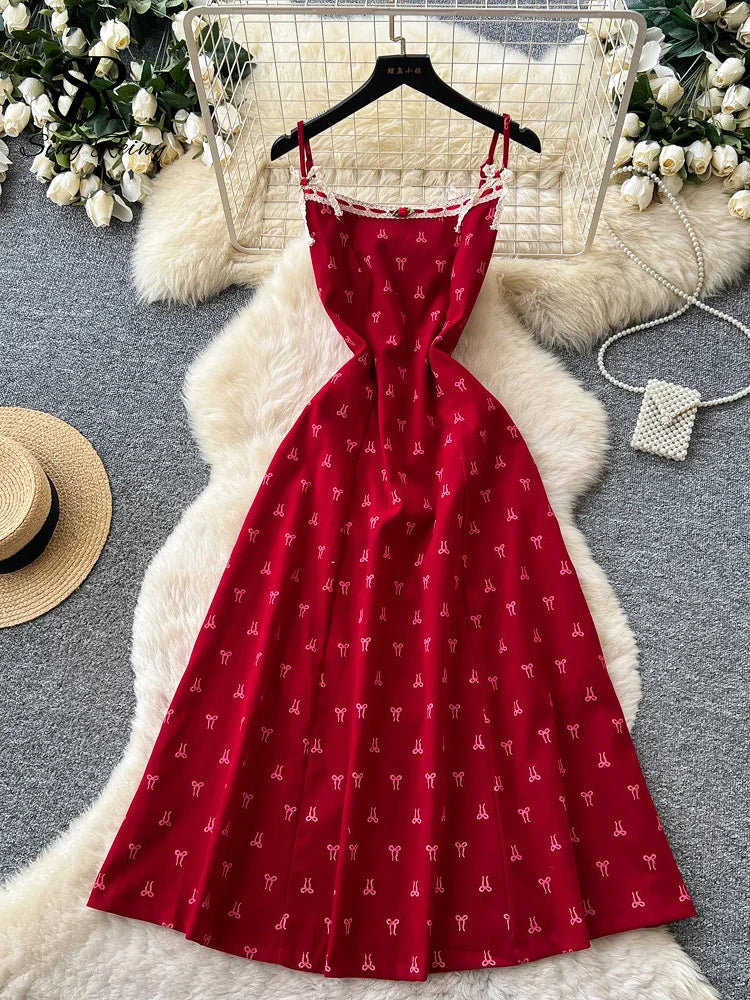 French Vacation Red Sundress