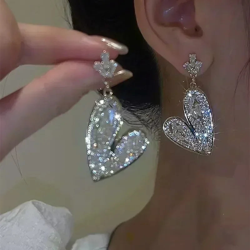 New Geometric Rhombus Luxury Opal Earrings – Modern Sparkle for Every Moment