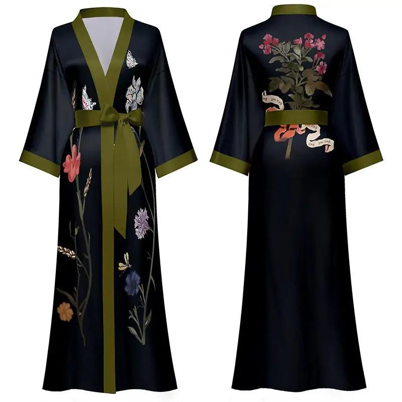 New Spring Summer  Long Robe Kimono Bathrobe