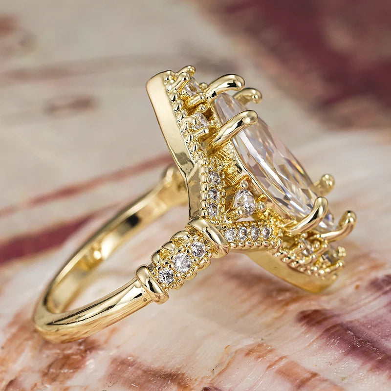 Sparkling Cubic Zirconia Engagement Ring