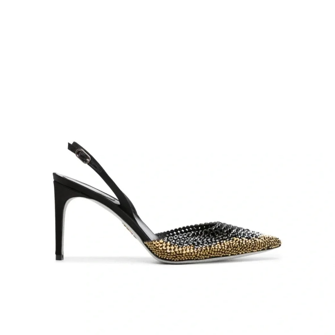 Luxury Rhinestones Gradient Slingbacks Stiletto High Heels