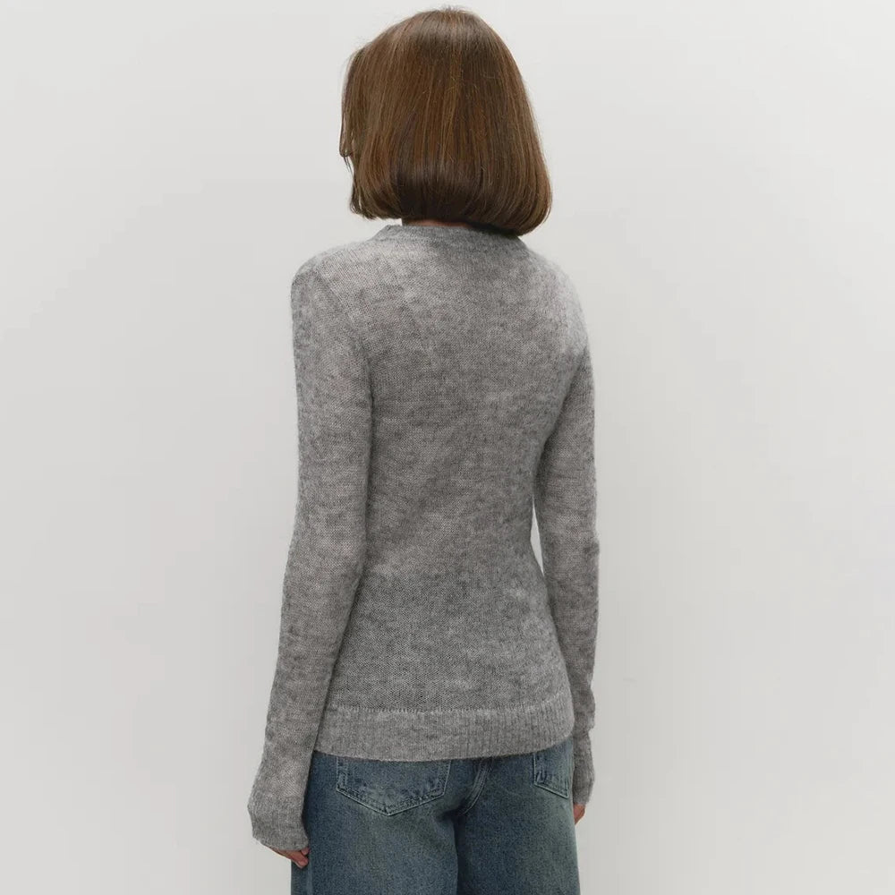 Round Neck Knit Pullover Sweater Top