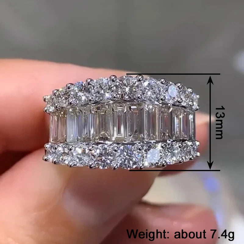 Sparkling Crystal Cubic Zirconia Wedding Band Rings