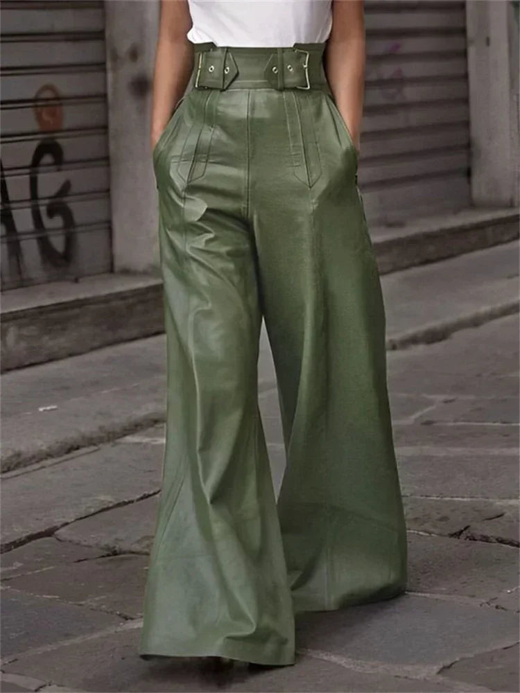 Autumn Winter Faux Pu Long Pants